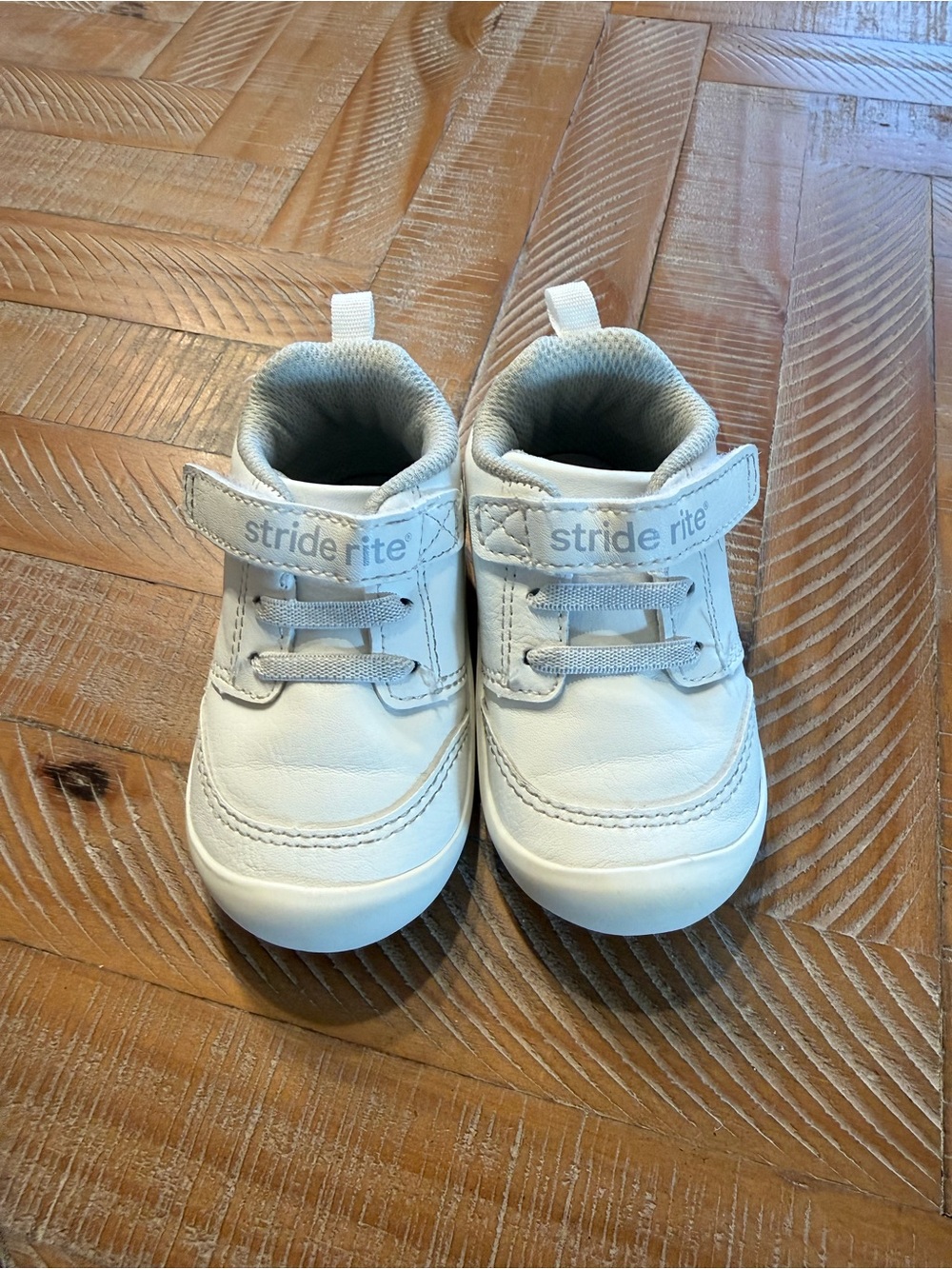 Stride Rite White Toddler Hook-and-Loop Sneakers